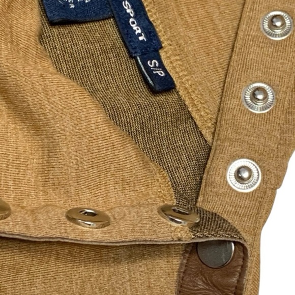 Ralph Lauren Sport Sleeveless Stretch Leather Snap Mock Neck Midi Dress Small - Picture 4 of 9